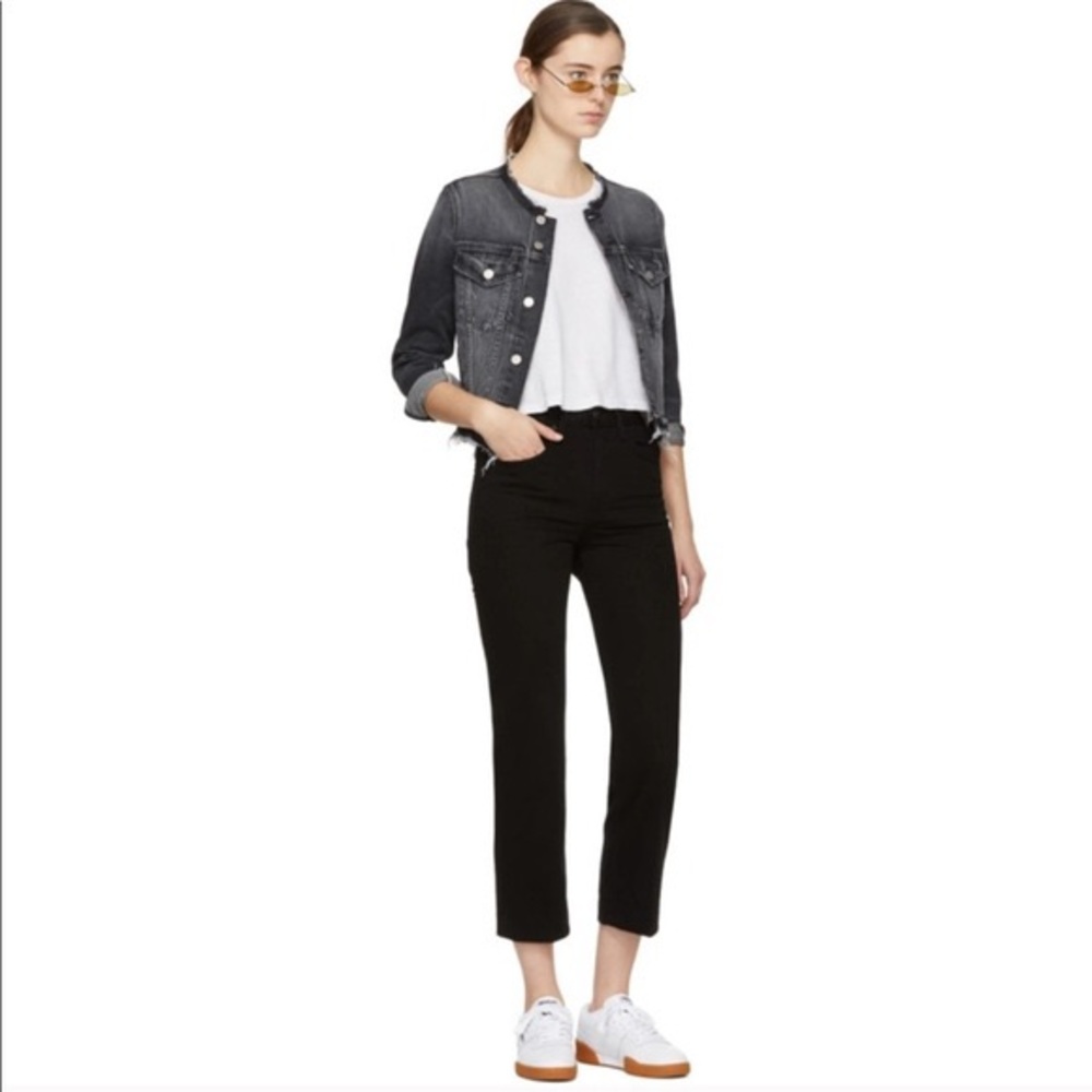Rag & Bone Black High-rise Straight Leg Ankle Jeans